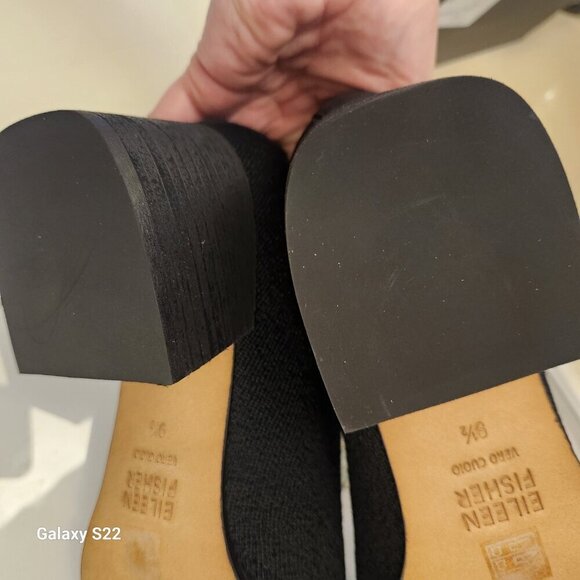 Eileen Fisher Black Paron Crepe Stretch Wedge Booties. NIB. Size Various - Picture 9 of 13